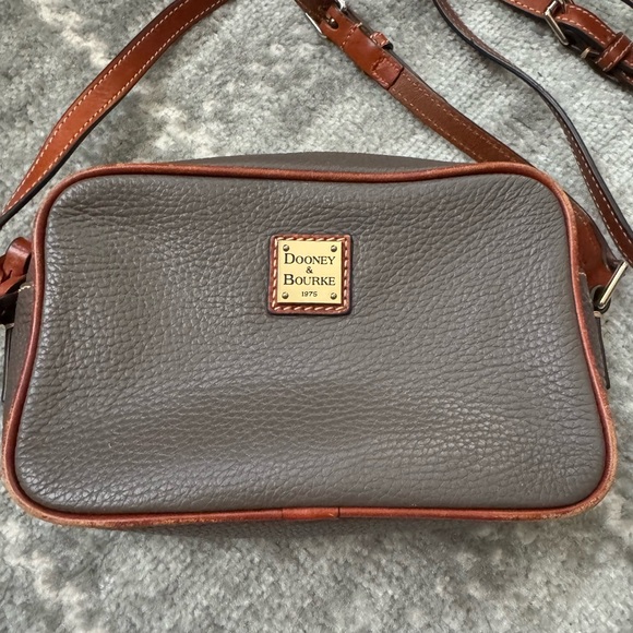 Dooney & Bourke Charcoal and Brown Leather Crossbody - Picture 2 of 8